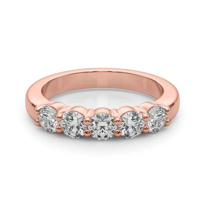 ThŽrse Five-stone Shared-prong Half-eternity Band