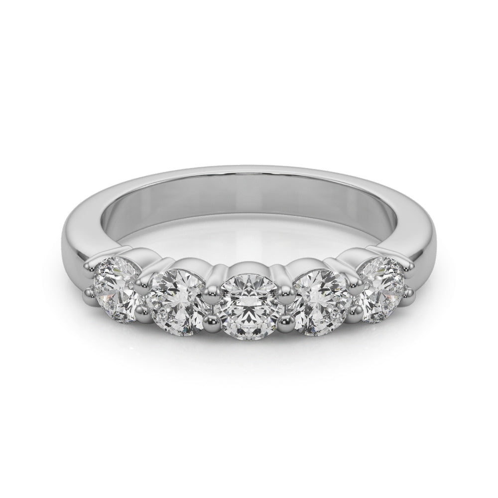 ThŽrse Five-stone Shared-prong Half-eternity Band