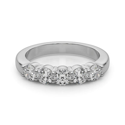 ThŽrse Five-stone Shared-prong Half-eternity Band