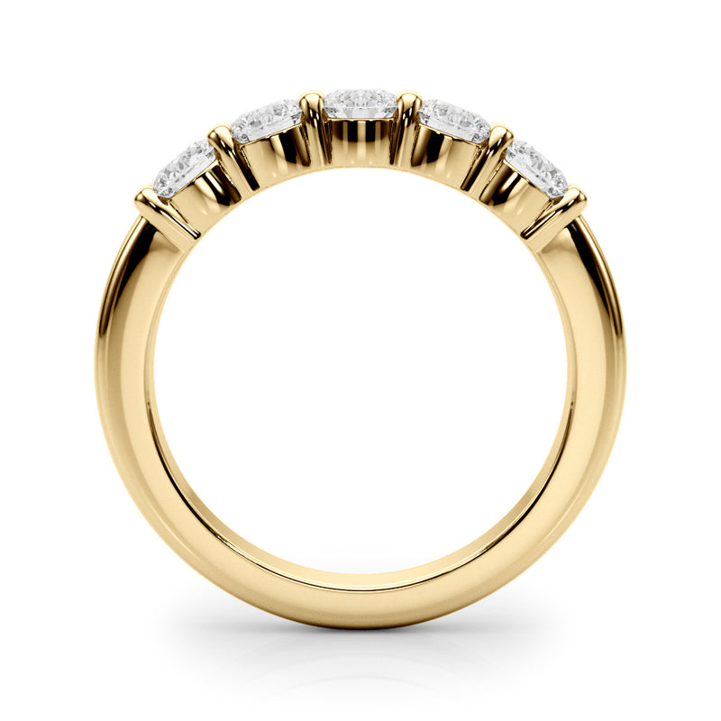 Therese Five Stone Shared Prong Half Eternity Band