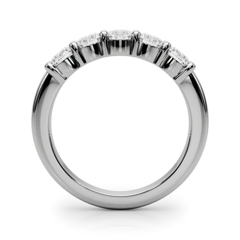 Therese Five Stone Shared Prong Half Eternity Band