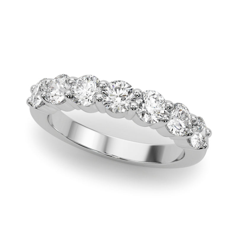 Wiolette Seven Stone Round Half Eternity Band