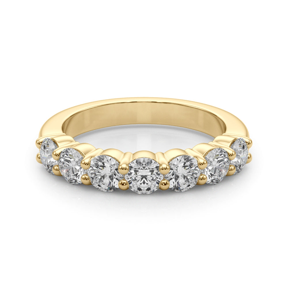 Wiolette Seven Stone Round Half Eternity Band