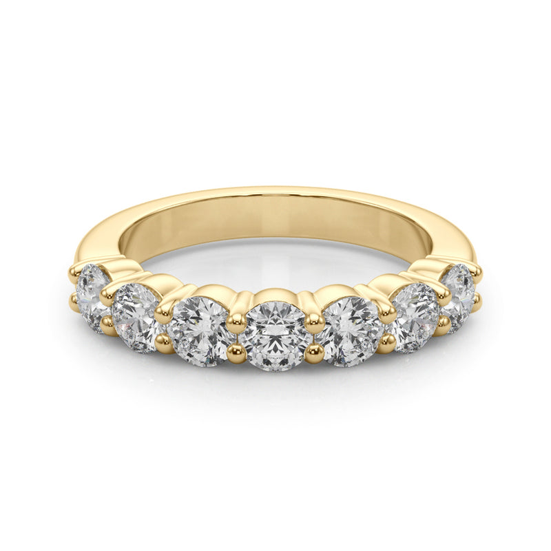 Wiolette Seven Stone Round Half Eternity Band