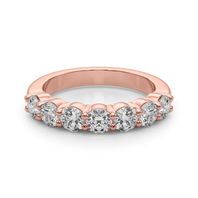 Wiolette Seven Stone Round Half Eternity Band