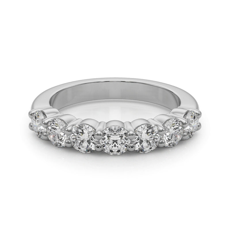 Wiolette Seven Stone Round Half Eternity Band