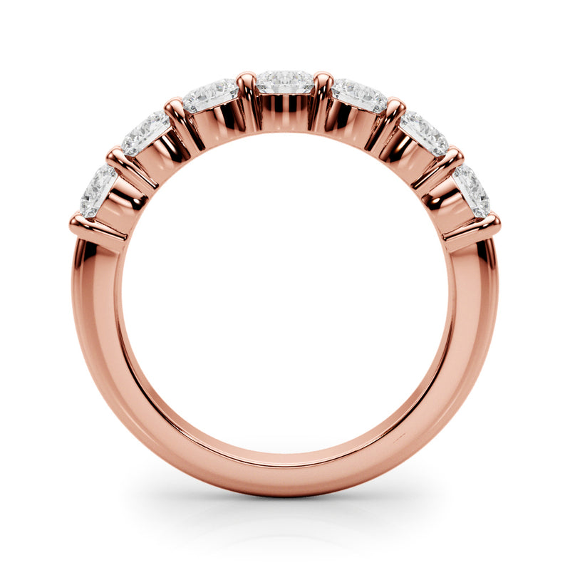 Wiolette Seven Stone Round Half Eternity Band