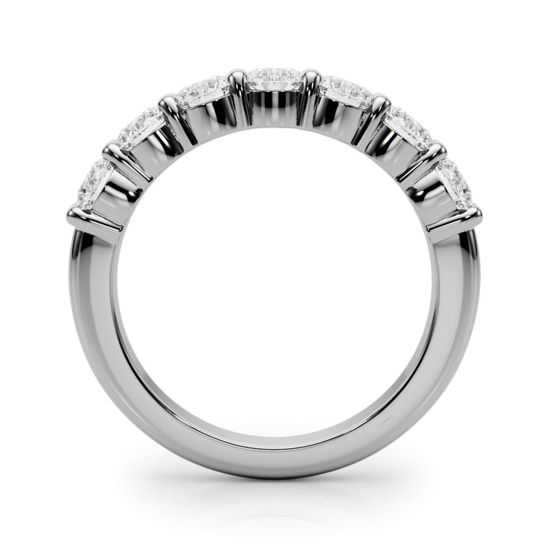 Wiolette Seven Stone Round Half Eternity Band