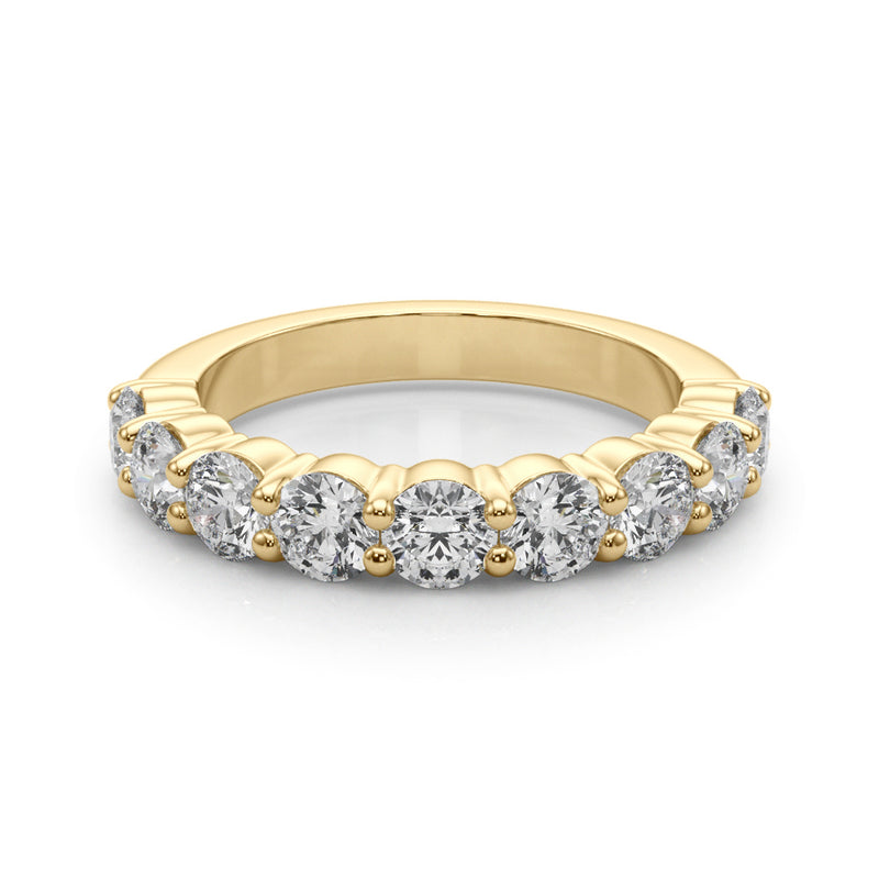 Aurore Nine Stone Prong Set Half Eternity Band