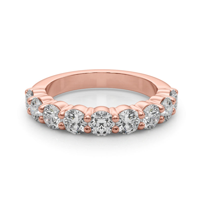 Aurore Nine Stone Prong Set Half Eternity Band