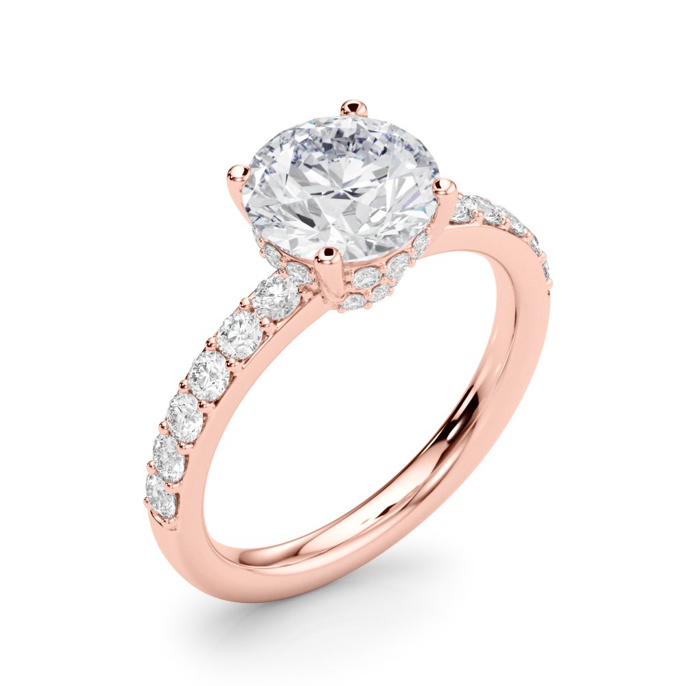 Sophie Round Hidden Halo Engagement Ring