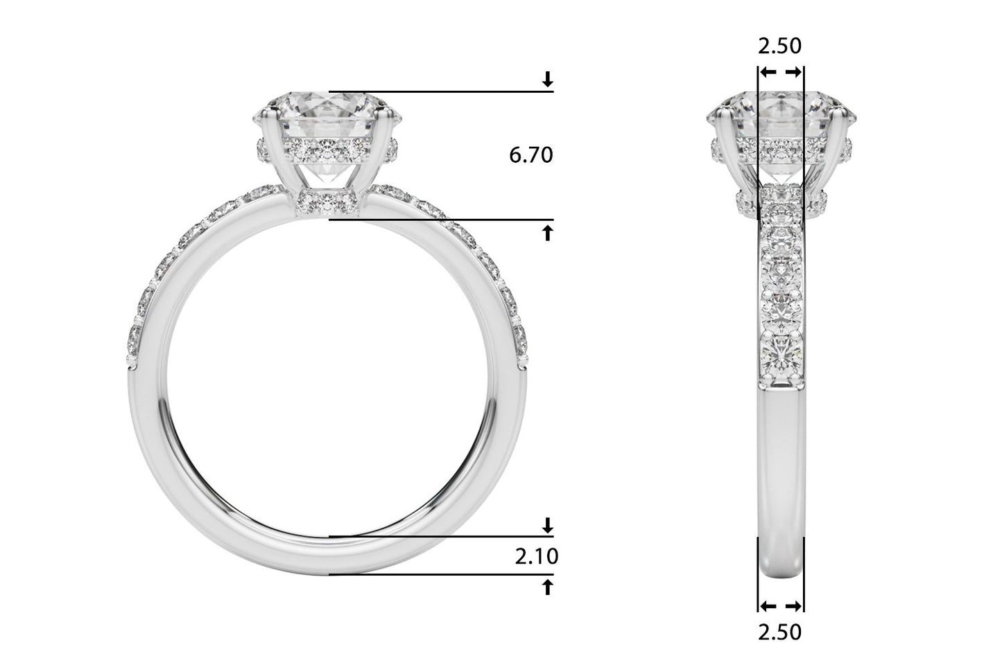 Sophie Round Hidden Halo Engagement Ring