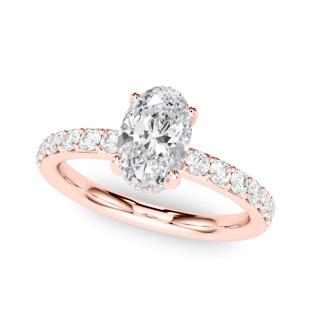 Alice Oval Hidden Halo Engagement Ring