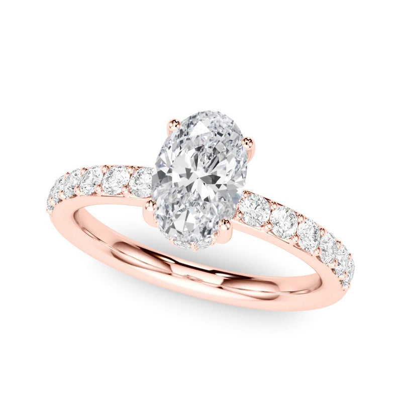 Alice Oval Hidden Halo Engagement Ring