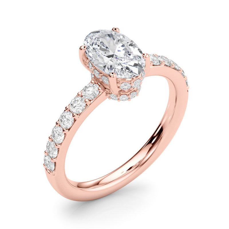 Alice Oval Hidden Halo Engagement Ring