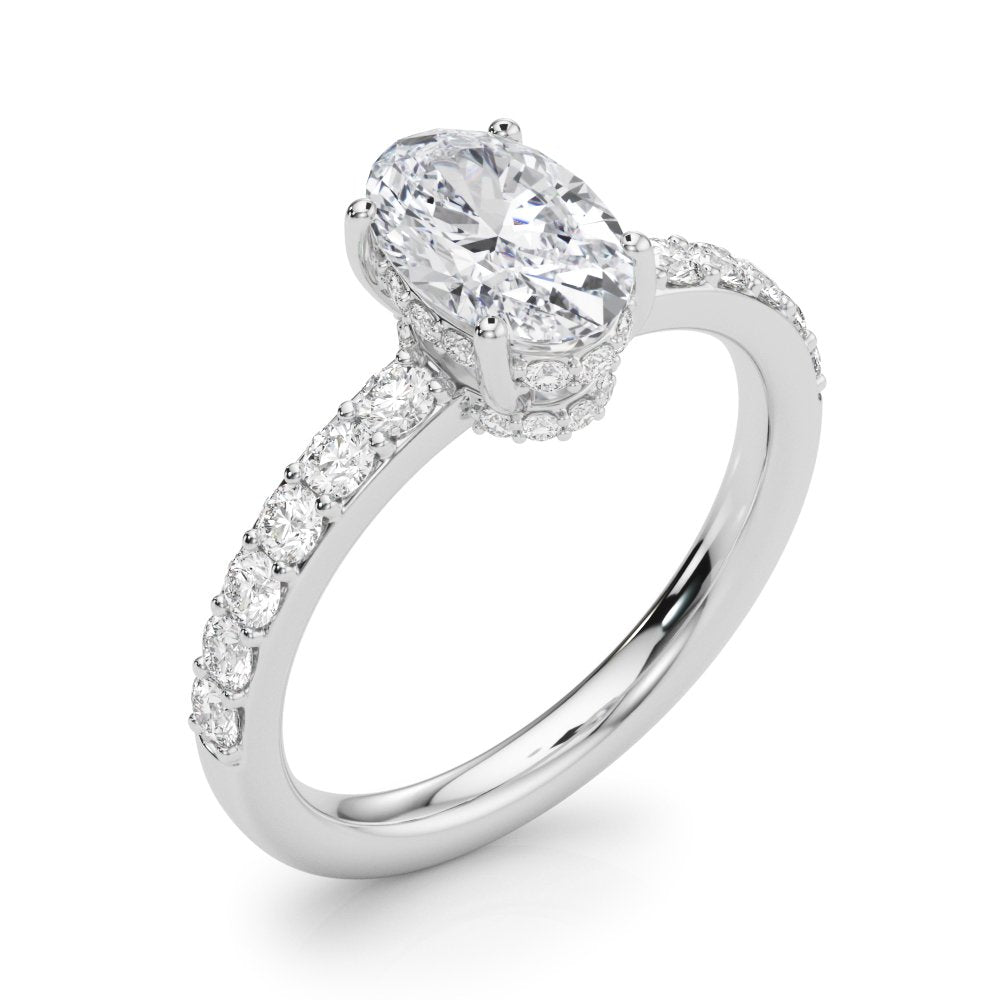 Alice Oval Hidden Halo Engagement Ring