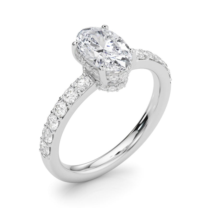 Alice Oval Hidden Halo Engagement Ring