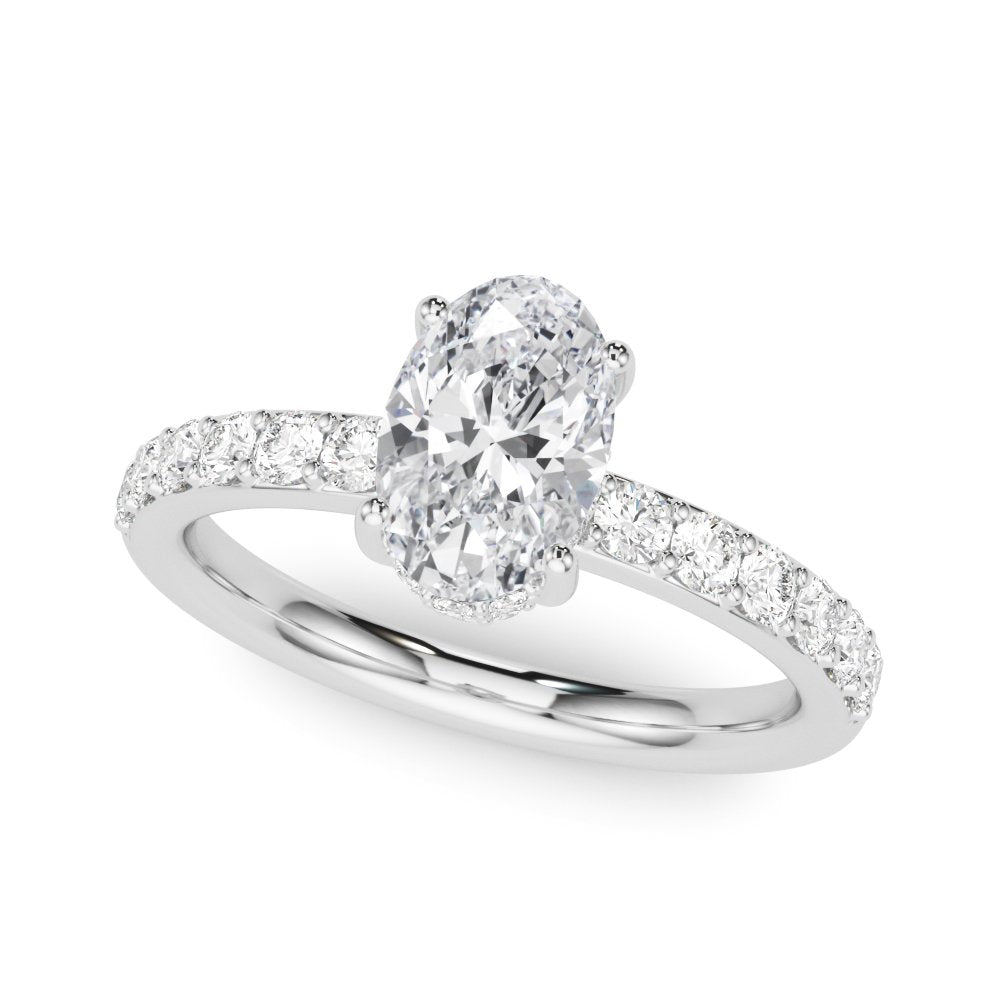 Alice Oval Hidden Halo Engagement Ring