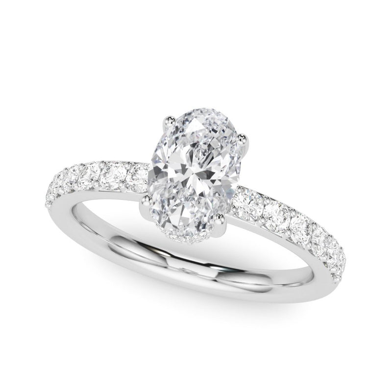 Alice Oval Hidden Halo Engagement Ring