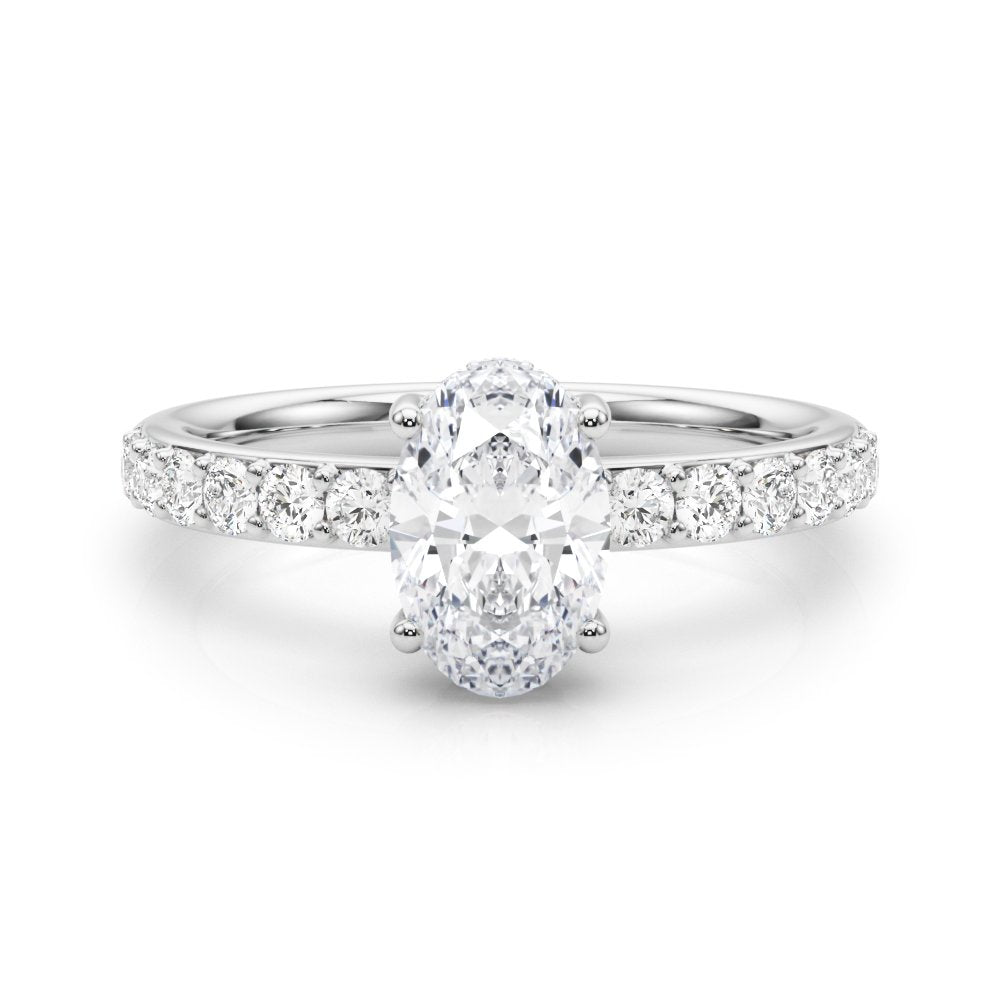 Alice Oval Hidden Halo Engagement Ring