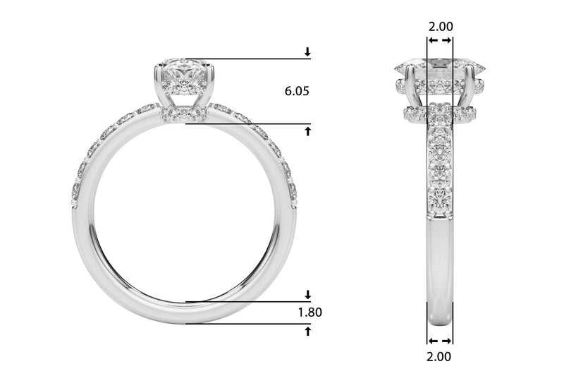 Alice Oval Hidden Halo Engagement Ring