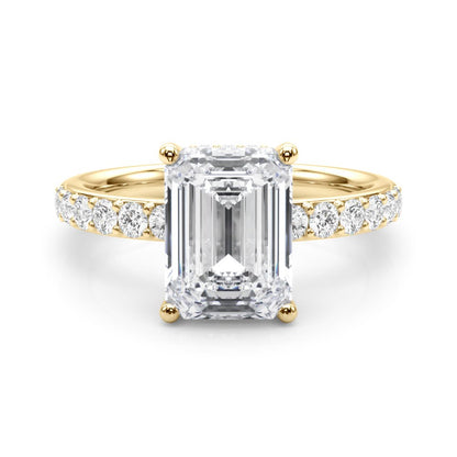 Elise Emerald Cut Hidden Halo Engagement Ring
