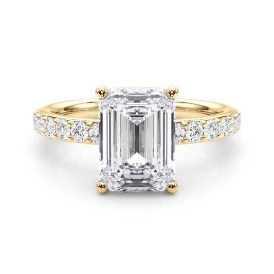 Elise Emerald Cut Hidden Halo Engagement Ring