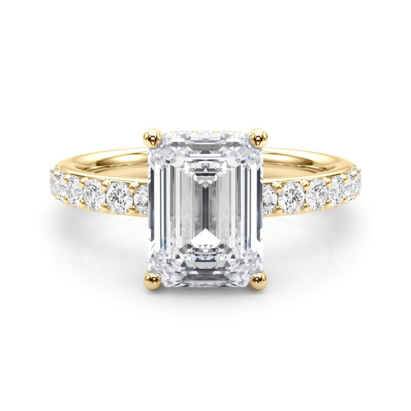 Elise Emerald Cut Hidden Halo Engagement Ring