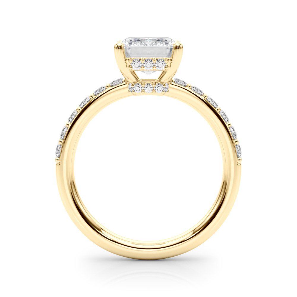 Elise Emerald Cut Hidden Halo Engagement Ring
