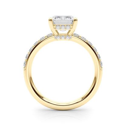 Elise Emerald Cut Hidden Halo Engagement Ring
