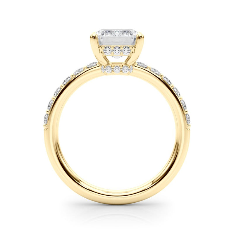 Elise Emerald Cut Hidden Halo Engagement Ring