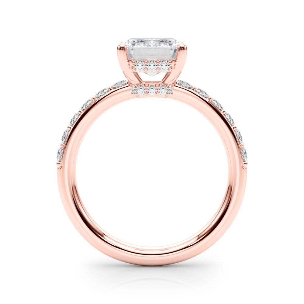 Elise Emerald Cut Hidden Halo Engagement Ring
