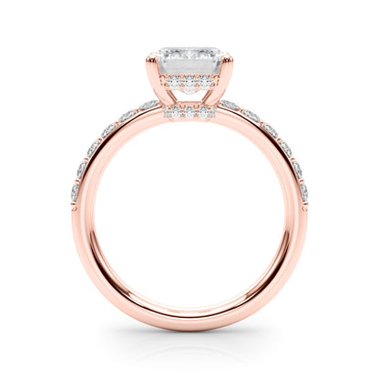 Elise Emerald Cut Hidden Halo Engagement Ring