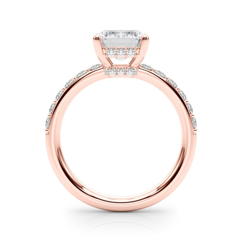 Elise Emerald Cut Hidden Halo Engagement Ring