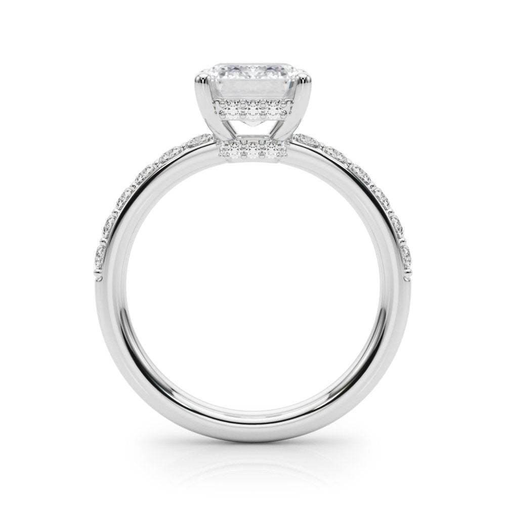 Elise Emerald Cut Hidden Halo Engagement Ring