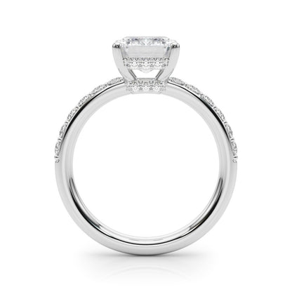 Elise Emerald Cut Hidden Halo Engagement Ring