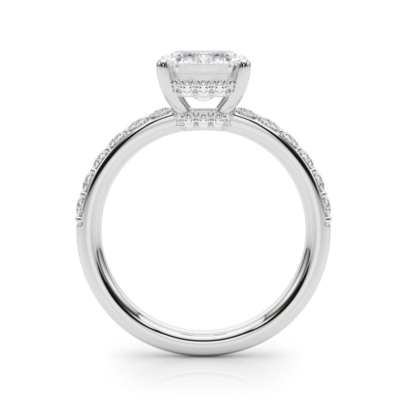 Elise Emerald Cut Hidden Halo Engagement Ring