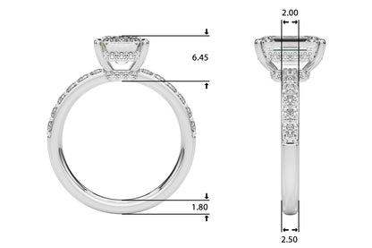 Elise Emerald Cut Hidden Halo Engagement Ring