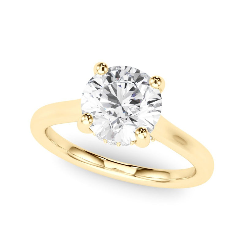 Clara Round Hidden Halo Engagement Ring