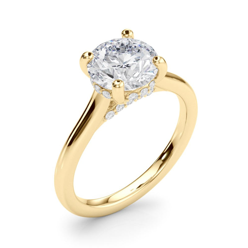 Clara Round Hidden Halo Engagement Ring