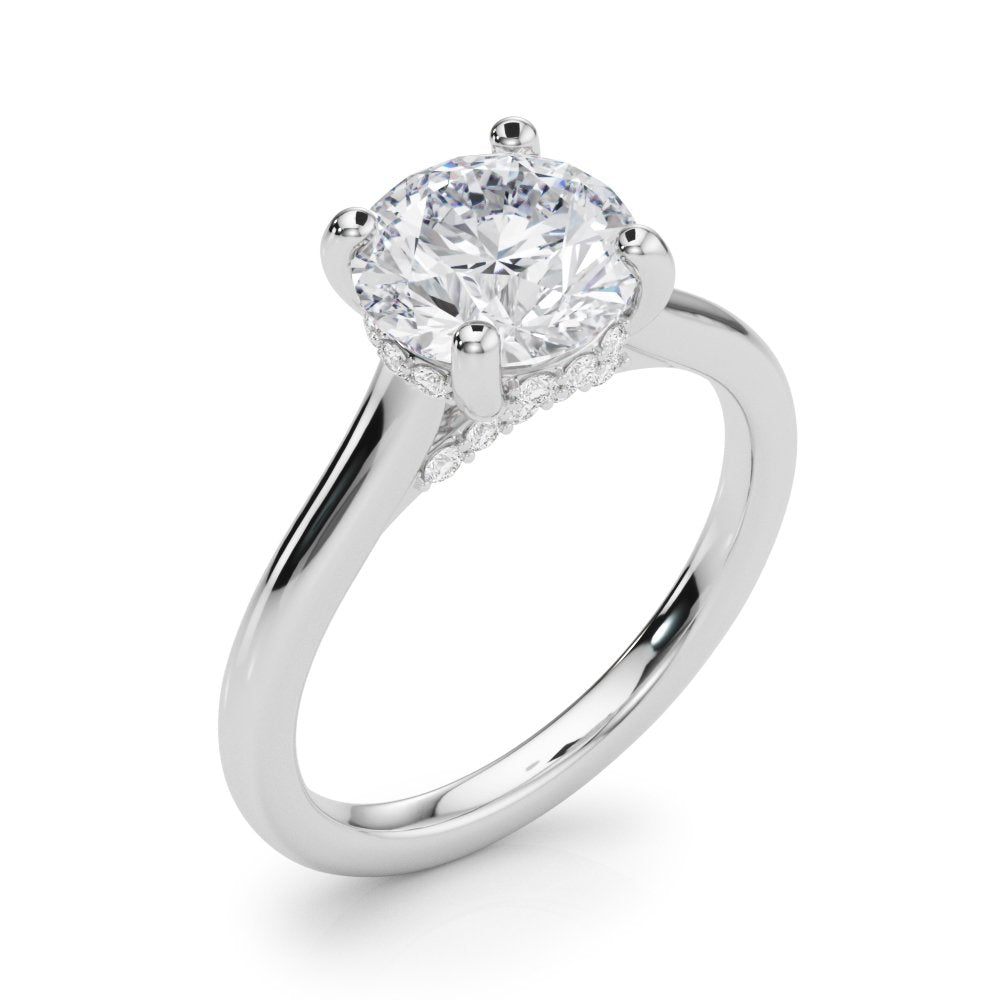Clara Round Hidden Halo Engagement Ring
