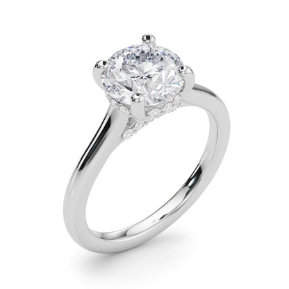 Clara Round Hidden Halo Engagement Ring