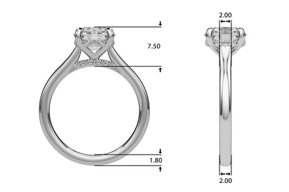 Clara Round Hidden Halo Engagement Ring
