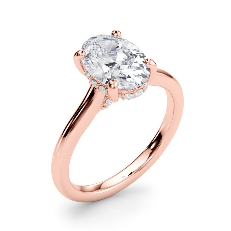Chloe Oval Hidden Halo Engagement Ring