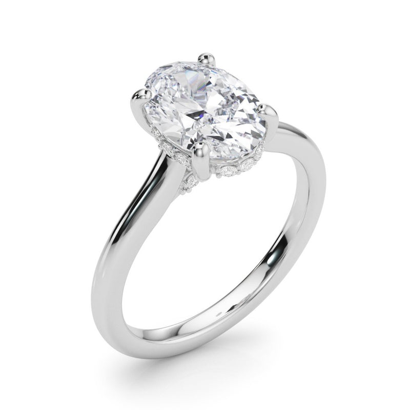 Chloe Oval Hidden Halo Engagement Ring