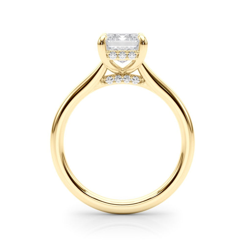 Lucy Emerald Cut Hidden Halo Engagement Ring