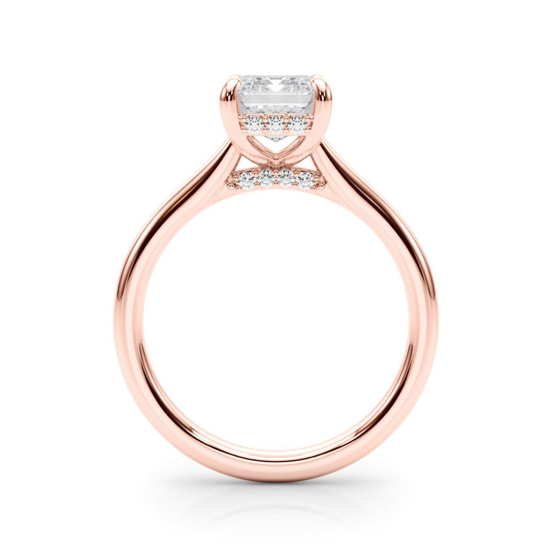 Lucy Emerald Cut Hidden Halo Engagement Ring