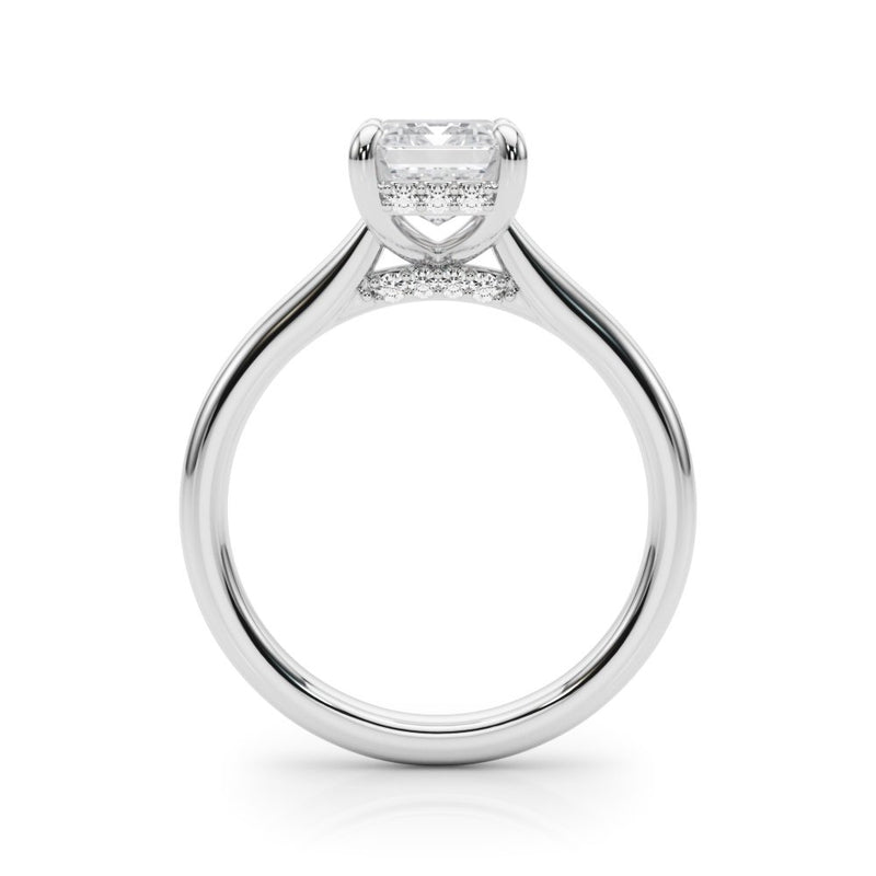 Lucy Emerald Cut Hidden Halo Engagement Ring