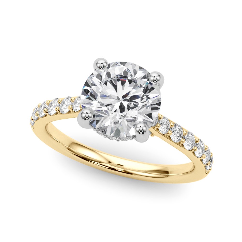 Lily Round Hidden Halo Engagement Ring