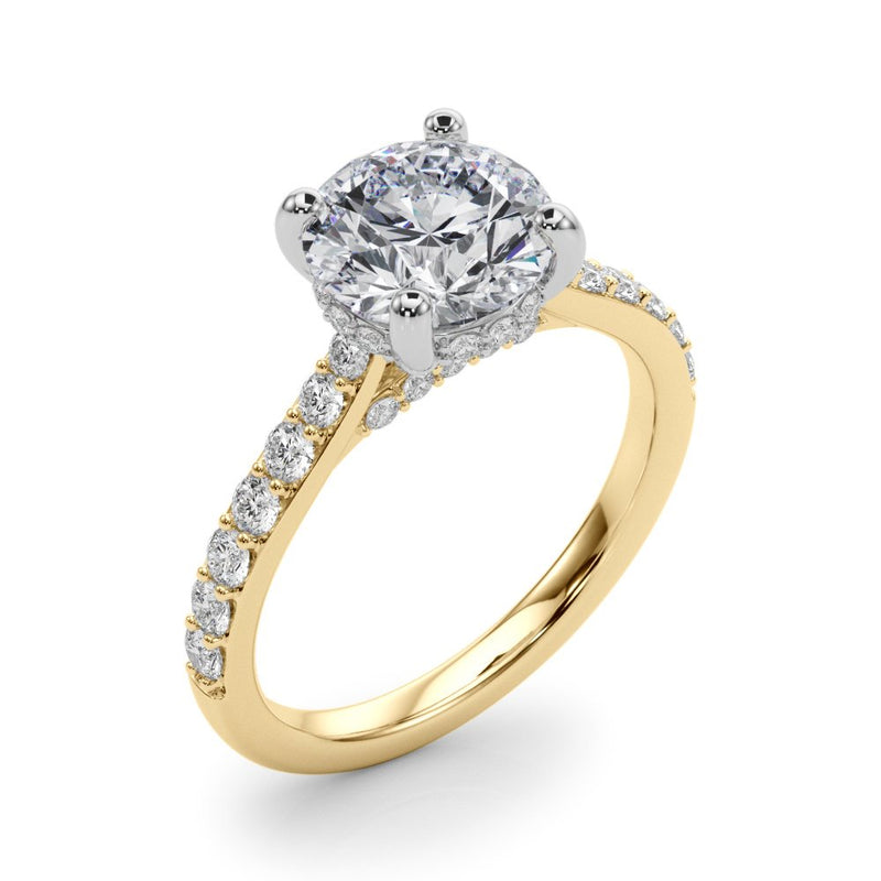 Lily Round Hidden Halo Engagement Ring